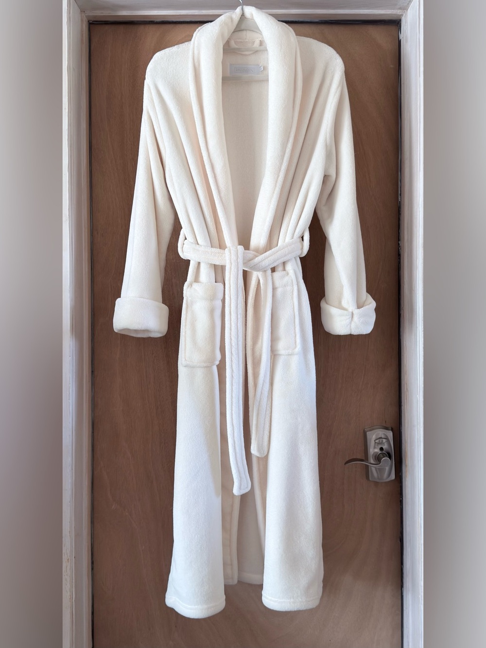 RH Restoration Hardware Luxury Plush Long Robe Ivory Cream Women’s S